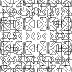  Stylish texture with figures from lines.Abstract geometric black and white pattern for web page, textures, card, poster, fabric, textile. Monochrome graphic repeating design. 