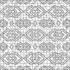  Stylish texture with figures from lines.Abstract geometric black and white pattern for web page, textures, card, poster, fabric, textile. Monochrome graphic repeating design. 