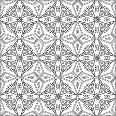  Stylish texture with figures from lines.Abstract geometric black and white pattern for web page, textures, card, poster, fabric, textile. Monochrome graphic repeating design. 