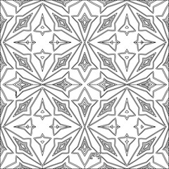  Stylish texture with figures from lines.Abstract geometric black and white pattern for web page, textures, card, poster, fabric, textile. Monochrome graphic repeating design. 