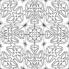  Stylish texture with figures from lines.Abstract geometric black and white pattern for web page, textures, card, poster, fabric, textile. Monochrome graphic repeating design. 