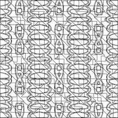  Stylish texture with figures from lines.Abstract geometric black and white pattern for web page, textures, card, poster, fabric, textile. Monochrome graphic repeating design. 