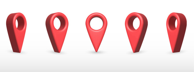 3D Pointer pin location symbol. Red marker icon sign. checkpoint icon vector. 