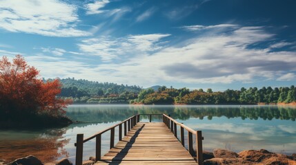 Naklejka premium lake in autumn