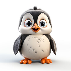 cute penguin animal with white background