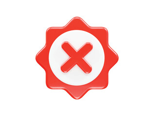 Wrong icon 3d render illustration vector