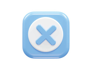 Obraz premium Wrong icon 3d render illustration vector