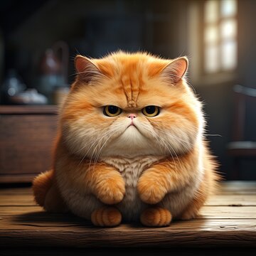 Illustration of a chubby cartoon cat.