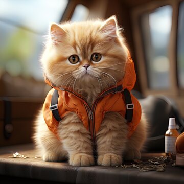 Illustration of a chubby cartoon cat.