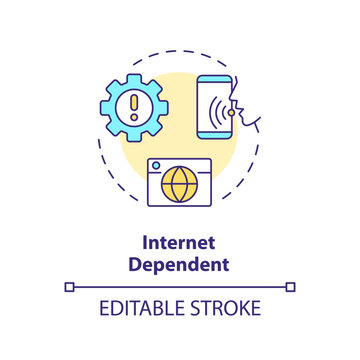 2D editable internet dependent thin line icon concept, isolated vector, multicolor illustration representing voice assistant.