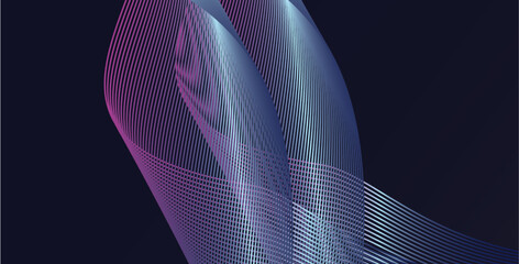 Wave element for design. Stylized line art background. Curved wavy line, smooth stripe. Vector..