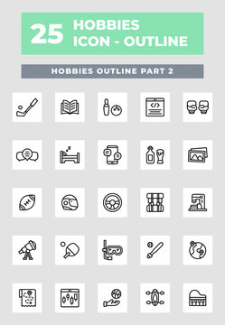hobbies icon outline style illustration