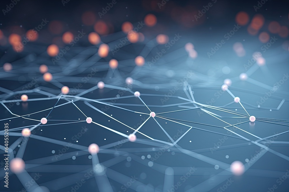Poster abstract background with connecting dots and lines. network concept. 3d rendering, abstract futurist