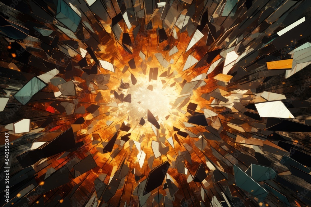 Poster 3d illustration of abstract geometric composition,digital art works. computer generated graphics. ab