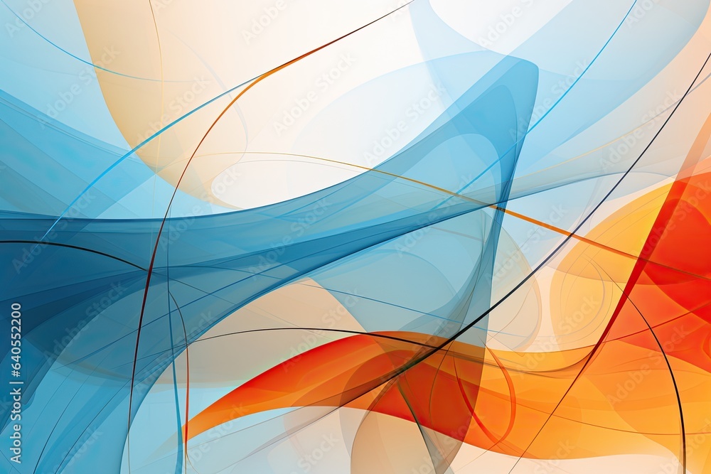 Poster abstract colorful background with curved lines and waves illustration. abstract modern art backgroun