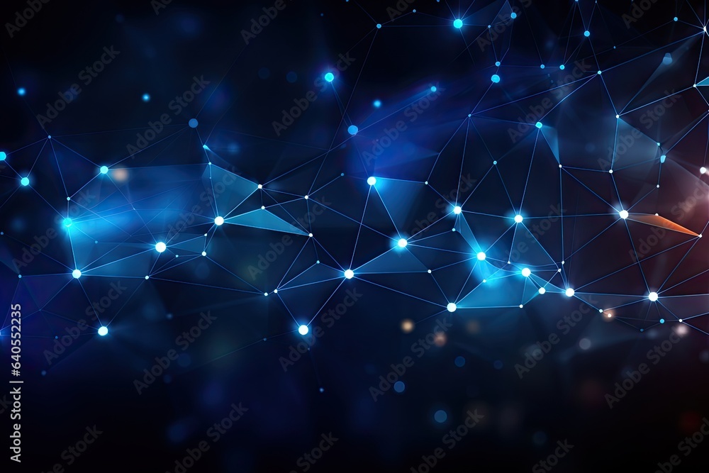 Poster abstract technology background with connection lines and dots. 3d rendering, abstract polygonal vect
