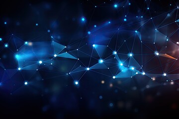 Abstract technology background with connection lines and dots. 3D Rendering, Abstract polygonal vector science background with connecting dots and lines, AI Generated