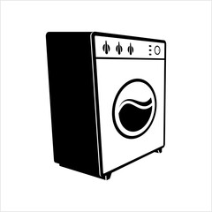 Washing Machine Icon. Cloth Washing Machine Icon