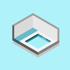 Isometric icon of swimming pool.