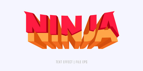 text effect vector - ninja text, handwriting style and text © FamGrafis