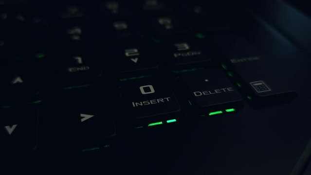 This stock video shows RGB backlit keyboard.