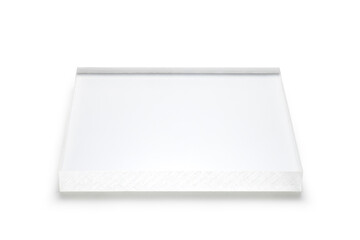 blank acrylic block isolated on white background