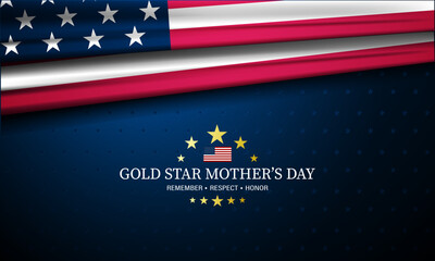 Gold star mothers day background vector illustration