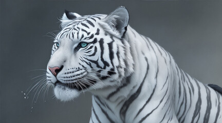 Obraz premium White tiger alcohol ink by Generative AI