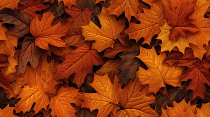 Naklejka na ściany i meble Seamless pattern autumn leaves Also great as a versatile background or wallpaper.