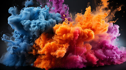 Fototapeta premium Paint in water , Colourful paint explosion