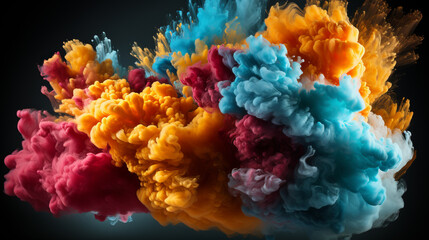 Paint in water , Colourful paint explosion