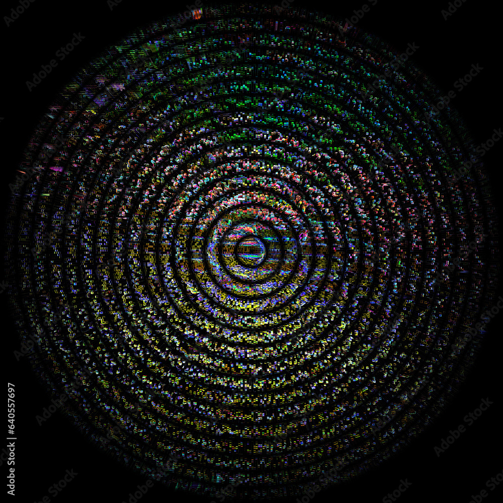 Poster textured animal skin colourful pattern and zigzag design on a black background in square format