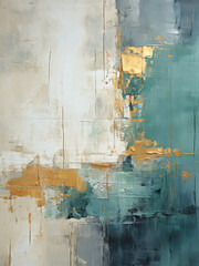 Green Blue Gold Abstract Art Painting