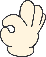 Comic hand with glove illustration