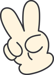 Comic hand with glove illustration