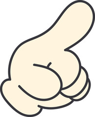 Comic hand with glove illustration