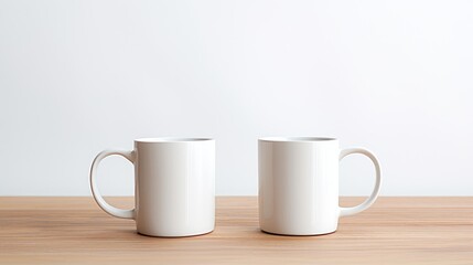 Fototapeta na wymiar white cup on the table minimalist style