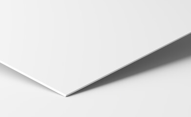 White geometric shape on white background.