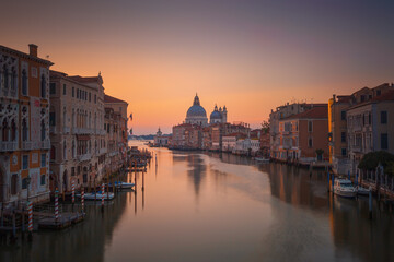 Sunrise over Ponte dell'Accademia in Venezia. Italy