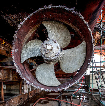 Ship maintenance in shipyard in Florida