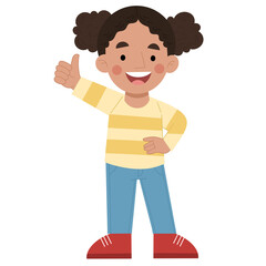 Illustration of a girl giving a thumbs up