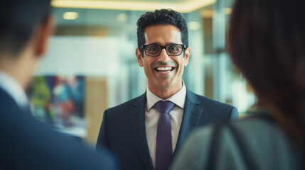 Fototapeta premium Close-up Indian businessman talking in the office
