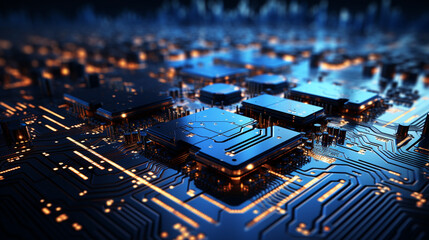 Ai chip display background on machine