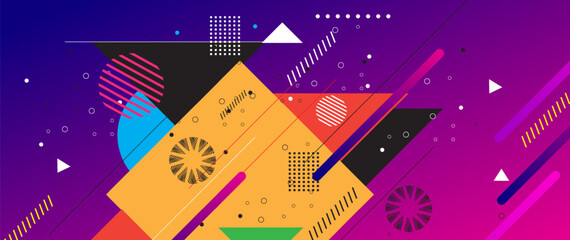Abstract geometric background with colorful shapes and lines. Vector illustration for your design