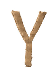 Y alphabet cut out of cardboard paper