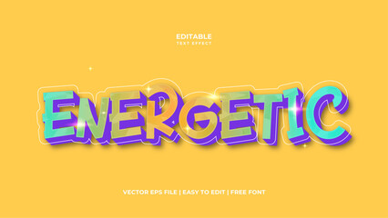 Energetic Modern cool 3d logo template editable text effect style
