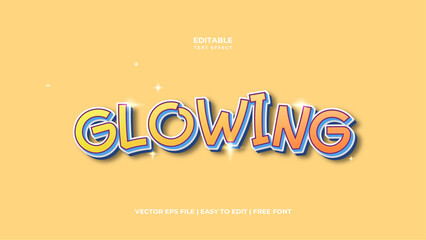 Glowing Modern cool 3d logo template editable text effect style