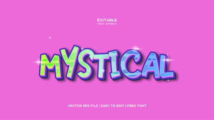 Mystical Editable 3D Text Effect Mockup. Glowing Graphic Style