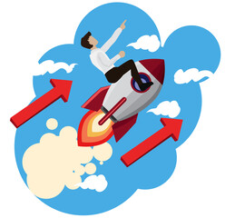 ride a rocket to the stars new business with objectives ,Revenue increases as the firm expands.