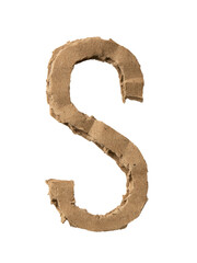 S alphabet cut out of cardboard paper